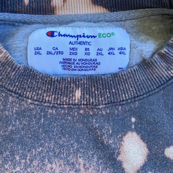 Champion Bleach Dyed Tik Tok Trend Crewneck - Picture 3 of 10